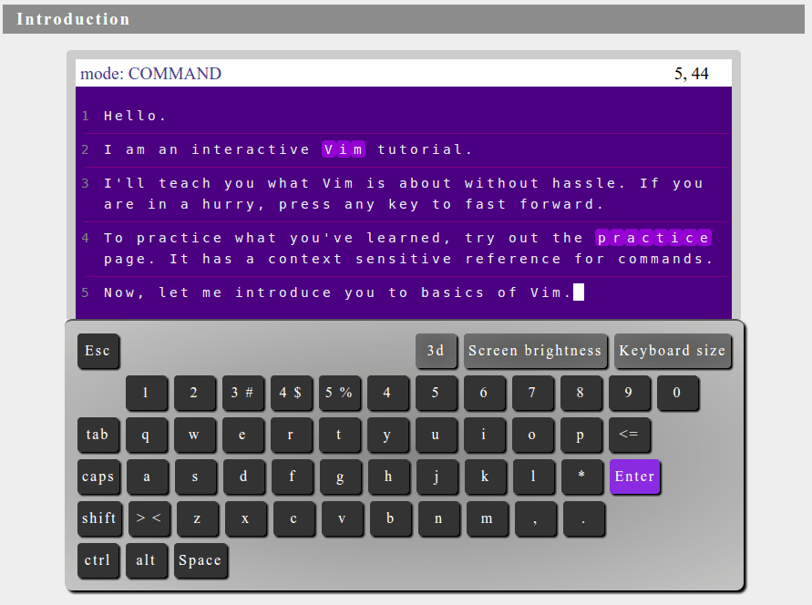 openvim.com Screenshot
